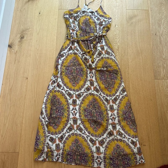 Anthropologie Akemi + Kin Medallion Maxi Dress yellow gold - S - Picture 7 of 15